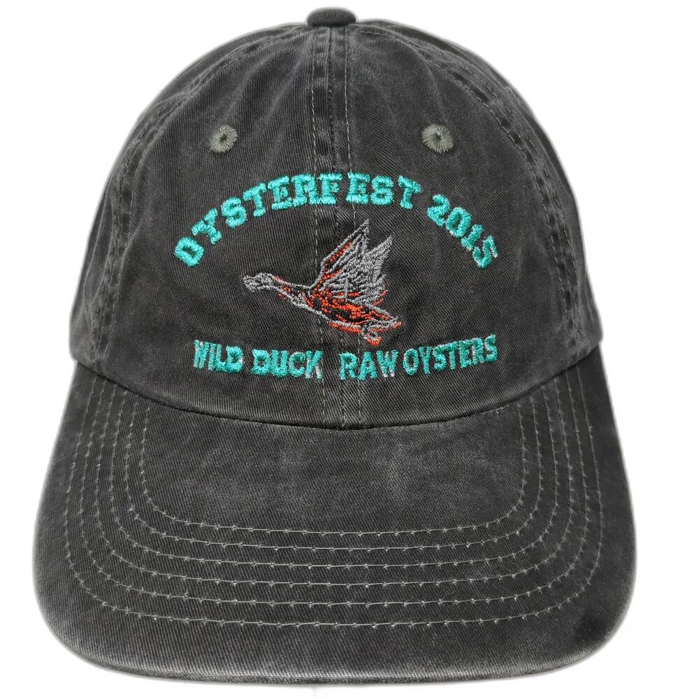 Port Authority Baseball Cap Gray One Size Oysterfest 2015 Duck Museum Cotton Hat